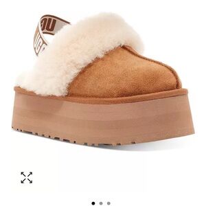 UGG Tan Fluffy Platform Mules
